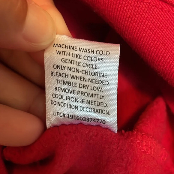 Ugly Xmas XXXL sweatshirt. Red soft string lights snowflakes crew neck banded - Picture 5 of 9